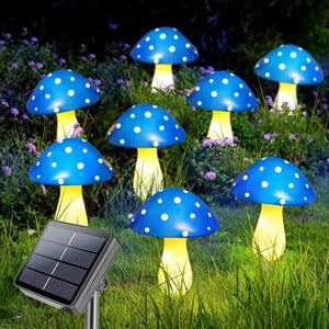 12Pcs LED Solar Mushroom Light Outdoor Garden Decor Waterproof Fairy Light Solar String Light Pathway Lawn Lamp Garden Light