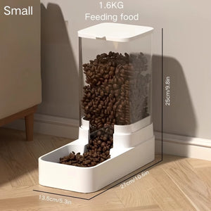 Automatic Pet Feeder & Water Dispenser Set - Gravity-Fed, Durable Plastic for Dogs & Cats