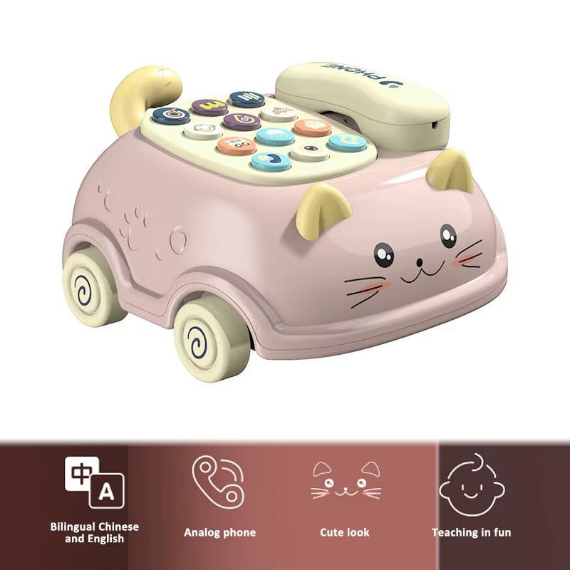 Baby Educational Learning Toys 0 12 Months Montessori Lights Musical Piano Mobile Phone Girl Kids Child Telephone Story Machine