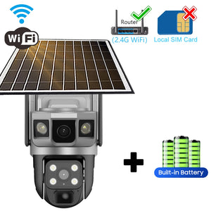 12MP 4G CCTV Solar Camera Outdoor Surveillance Security Camera External 6K Wifi IP Security Camara Vigilancia Outdoor for Home