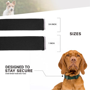 Dog Collar - Patterned Adjustable Pet Collars, 1 Inch Wide, Medium, Houndstooth Black/White