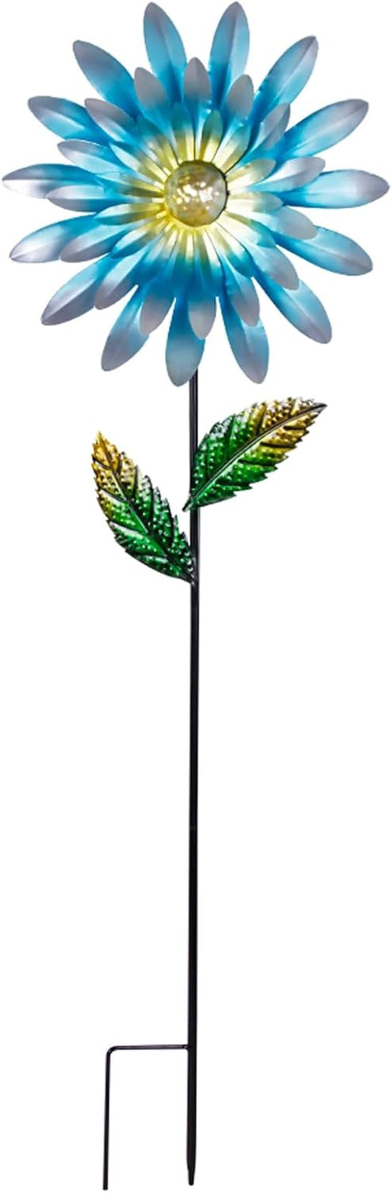 43 Inches Decorative Garden Stakes, Hand-Painted Multicolor Outdoor Metal Flower Garden Decorations, 3D Sunflower Metal Yard Art, Outdoor Lawn Pathway Patio Ornaments