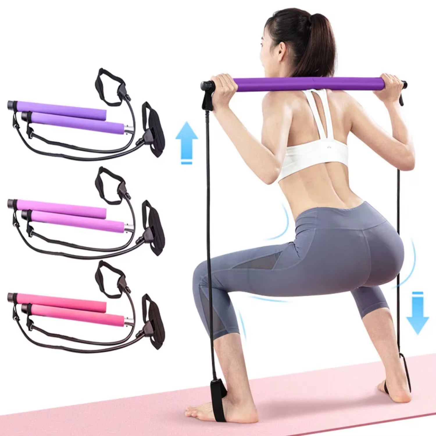 Premium Adjustable Resistance Bands Trainer for Crossfit, Yoga, Pilates - Efficient & Portable Fitness Accessory