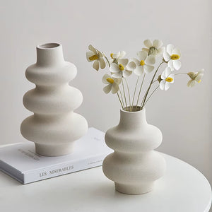 Nordic Style Ceramic Vase Decoration White Vase Modern Home Decoration Flower Pot Vase Decoration Home Living Room Decoration