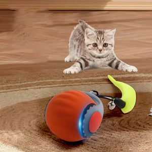 Cat Interactive Ball Toys Automatic Rolling Ball Faux Tail Rechargeable Smart Pet Electric Toy Dog Cat Training Imitate Mouse