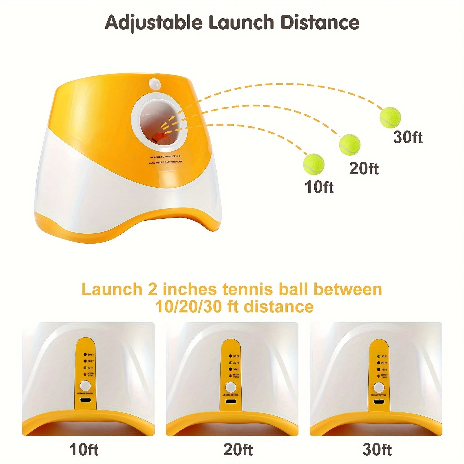 Outdoor Pet Automatic Tennis Ball Launcher - Dog Training Toys - Interactive Pet Toy for Fetch Training and Exercise