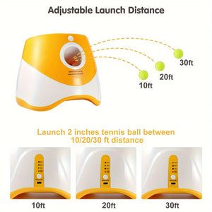 Outdoor Pet Automatic Tennis Ball Launcher - Dog Training Toys - Interactive Pet Toy for Fetch Training and Exercise