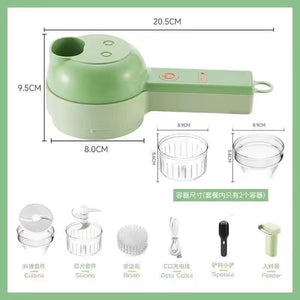 4 in 1 Handheld Electric Vegetable Cutter Wireless Chop Garlic Mash Minced Slice Onion Cutting Multifunctional Cooking Gadget