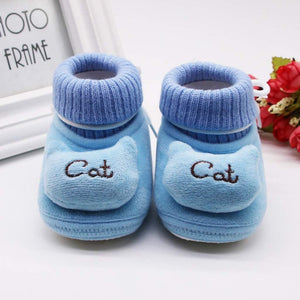 Infant Newborn Baby Girls Cashmere Plush Cat Winter Boots Soft Sole Warm Shoes Baby Girls Shoes Toddler Walkers K167