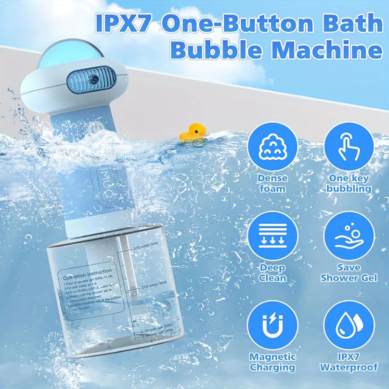 Pet Automatic Shampoo Soap Dispenser Wireless Electric Cat Foaming Machine Pet Rechargeable Cleaning Bath Shampoo Foam Sprayer