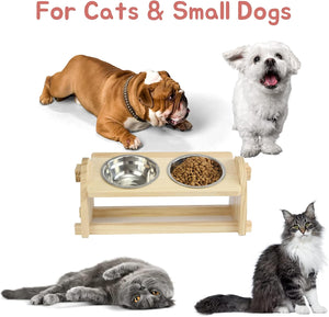 Raised Pet Bowls with Stand for Cats and Small & Medium Dogs, Elevated Dog/Cat Bowls for Food and Water