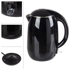 7-Cup Stainless-Steel Interior Electric Kettle Auto-Off Rapid Boil, Black