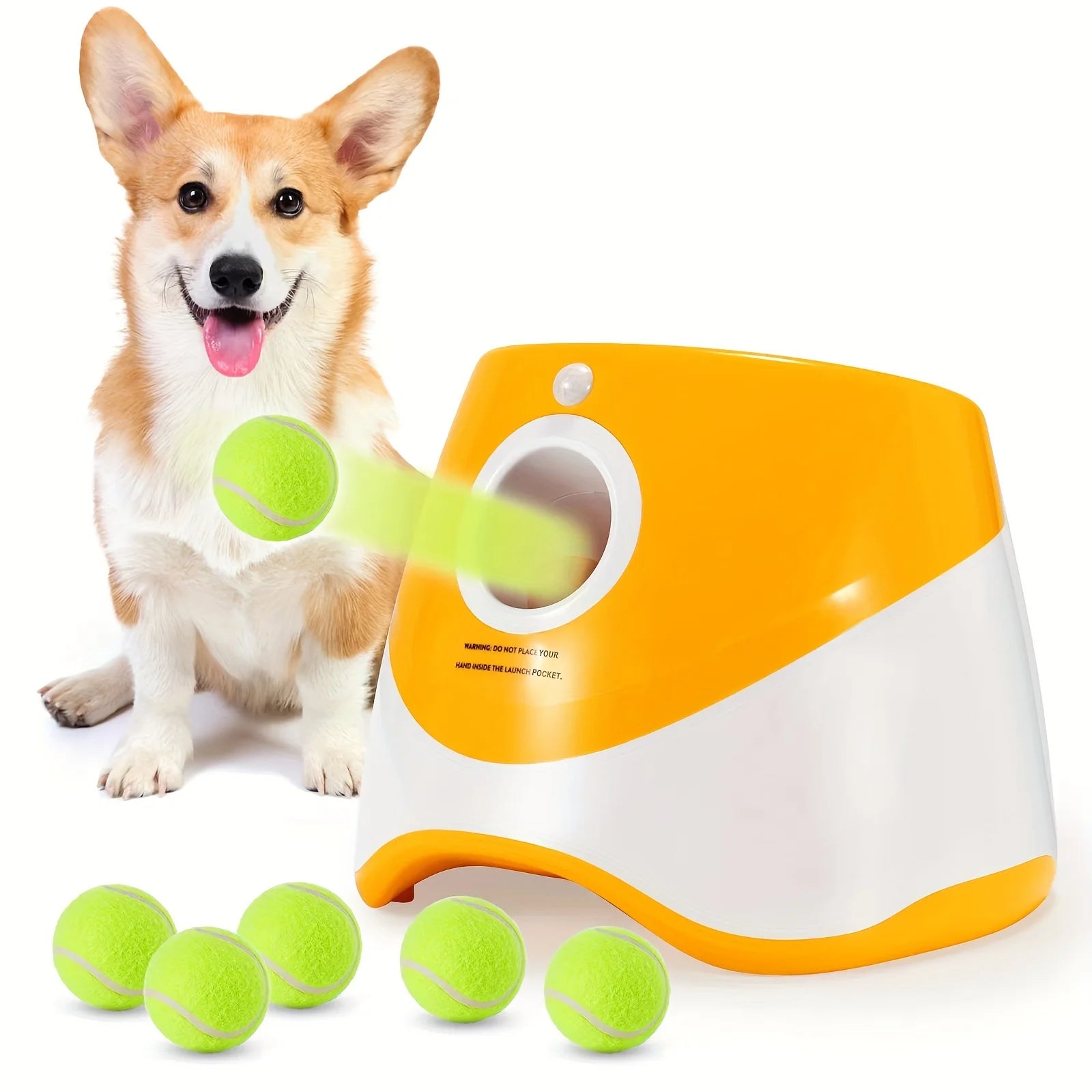 Outdoor Pet Automatic Tennis Ball Launcher - Dog Training Toys - Interactive Pet Toy for Fetch Training and Exercise