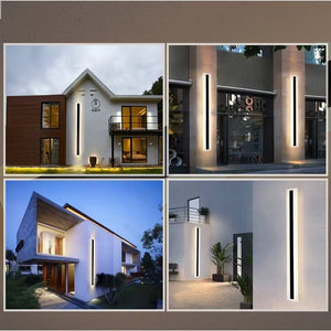 Modern Aluminum Waterproof Led Outdoor Wall Lamp Ip65 Long Wall Lamp Balcony Wall Lamp Villa Courtyard Ip68 Wall Lamp 110V 220V