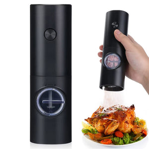 Electric Salt and Pepper Grinder with Adjustable Coarseness Refillable Mill Battery Powered Kitchen Automatic Gadget