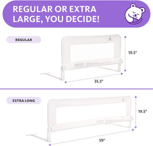 59 Inch Extra Long Toddler Bed Rails - Baby Bed Rail Guard for Kids, Twin, Full, King and Queen Beds - Adjustable Bed Rail for Toddlers - Bed Side Bedrails - White, XL (59" X 19.5")