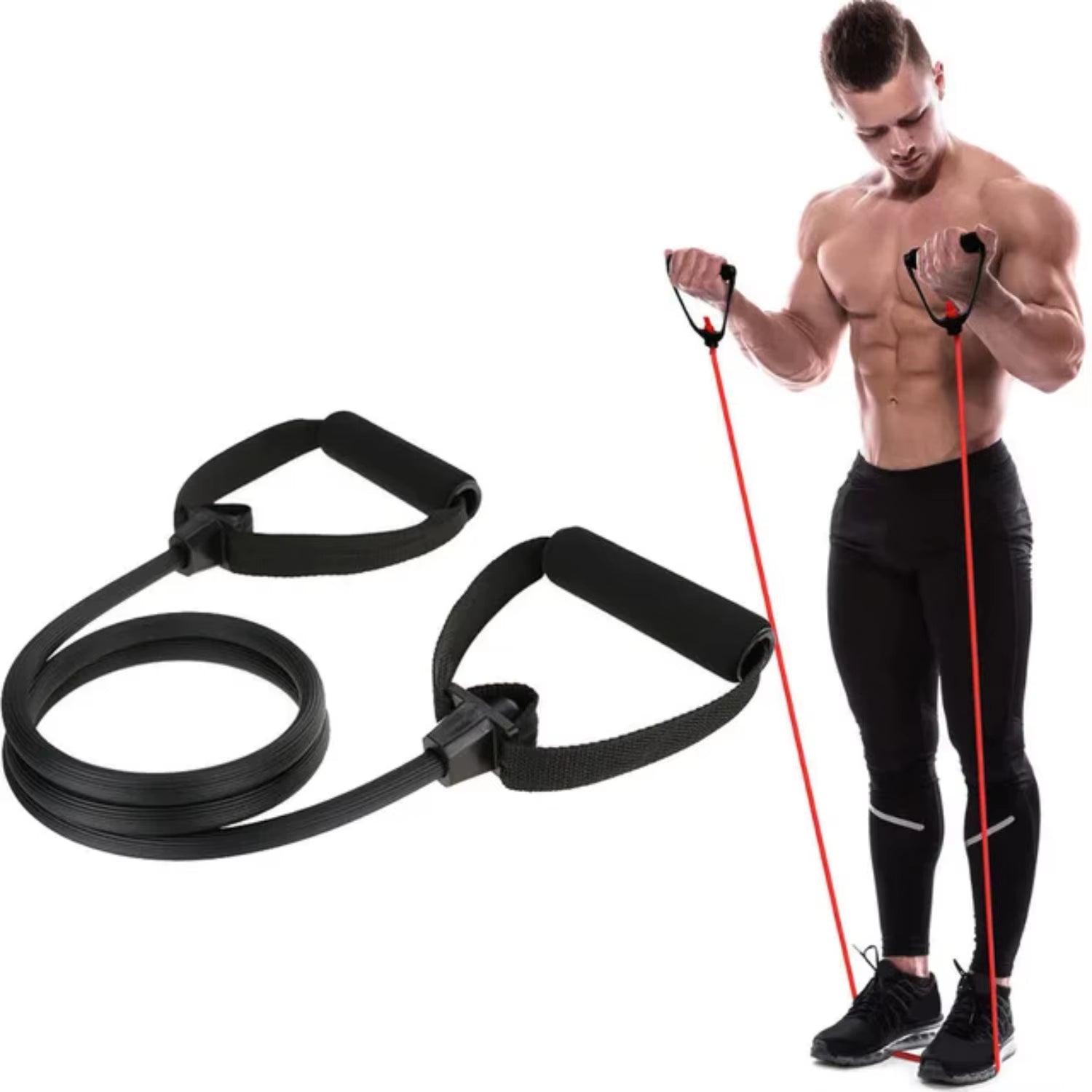 Premium Adjustable Resistance Bands Trainer for Crossfit, Yoga, Pilates - Efficient & Portable Fitness Accessory