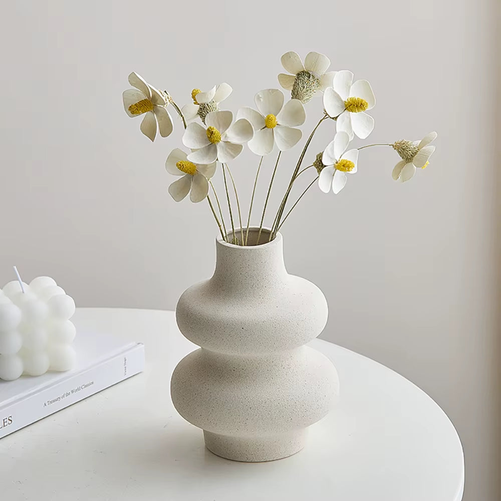 Nordic Style Ceramic Vase Decoration White Vase Modern Home Decoration Flower Pot Vase Decoration Home Living Room Decoration