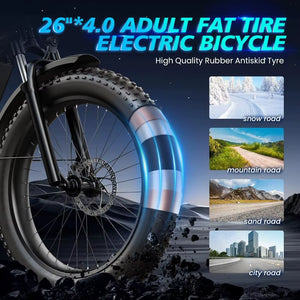 Electric Bike,1500 W(Peak) Motor, Speed Can Reach 28 Mph Electric Bikes for Men,, 48V Battery, Max Travel 60 Miles