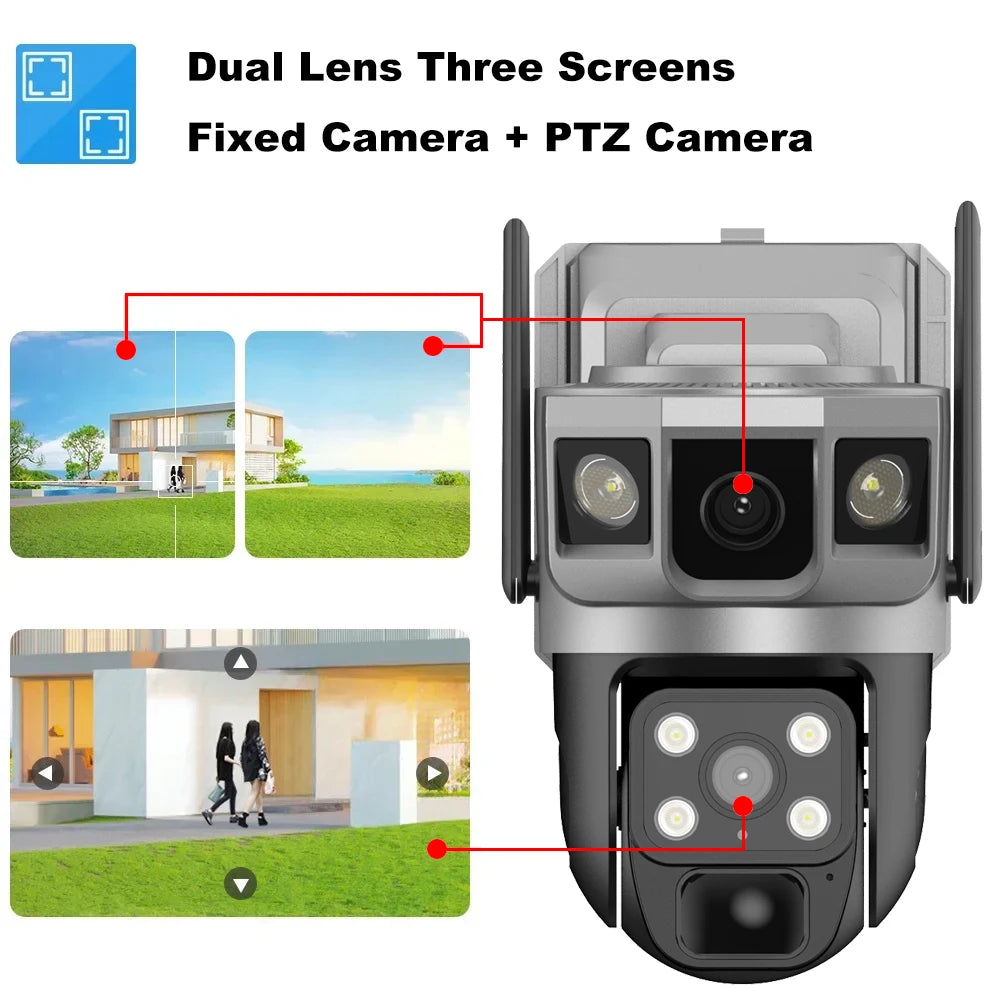 12MP 4G CCTV Solar Camera Outdoor Surveillance Security Camera External 6K Wifi IP Security Camara Vigilancia Outdoor for Home