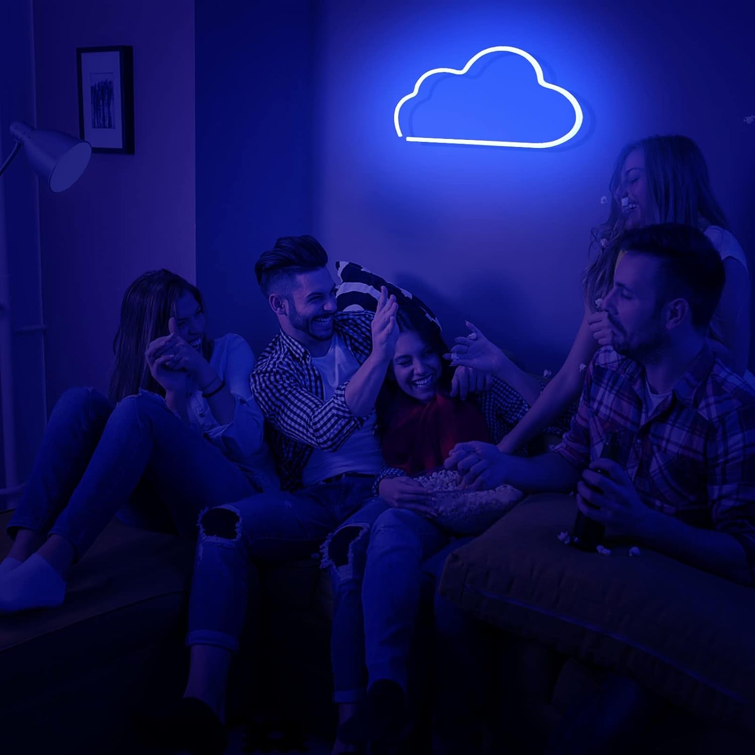 Cloud Led Light Led Light Sign,Cloud Neon Signs Blue Neon Signs for Bedroom Light up Sign Gothic Bedroom Decor Light up Signs for Wall Decor