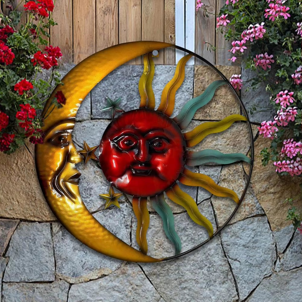 Metal Sun Moon Star Ornament Wall Hanging Decoration Room Decoration Home Decoration Accessories