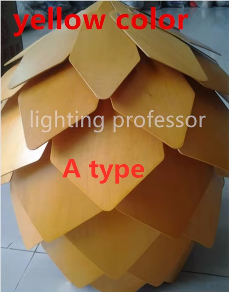 Retro Nordic Pinecone Led Pendant Lamps Modern Wooden Modern DIY IQ Elements Puzzle Bedroom Art Wood Lamparas Light Fixtures