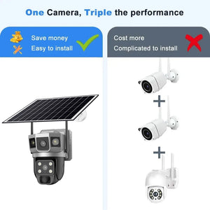 12MP 4G CCTV Solar Camera Outdoor Surveillance Security Camera External 6K Wifi IP Security Camara Vigilancia Outdoor for Home