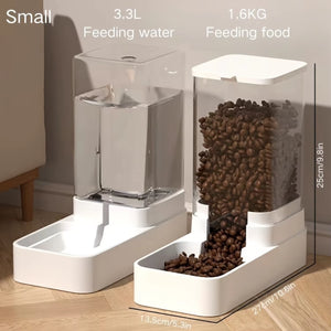 Automatic Pet Feeder & Water Dispenser Set - Gravity-Fed, Durable Plastic for Dogs & Cats