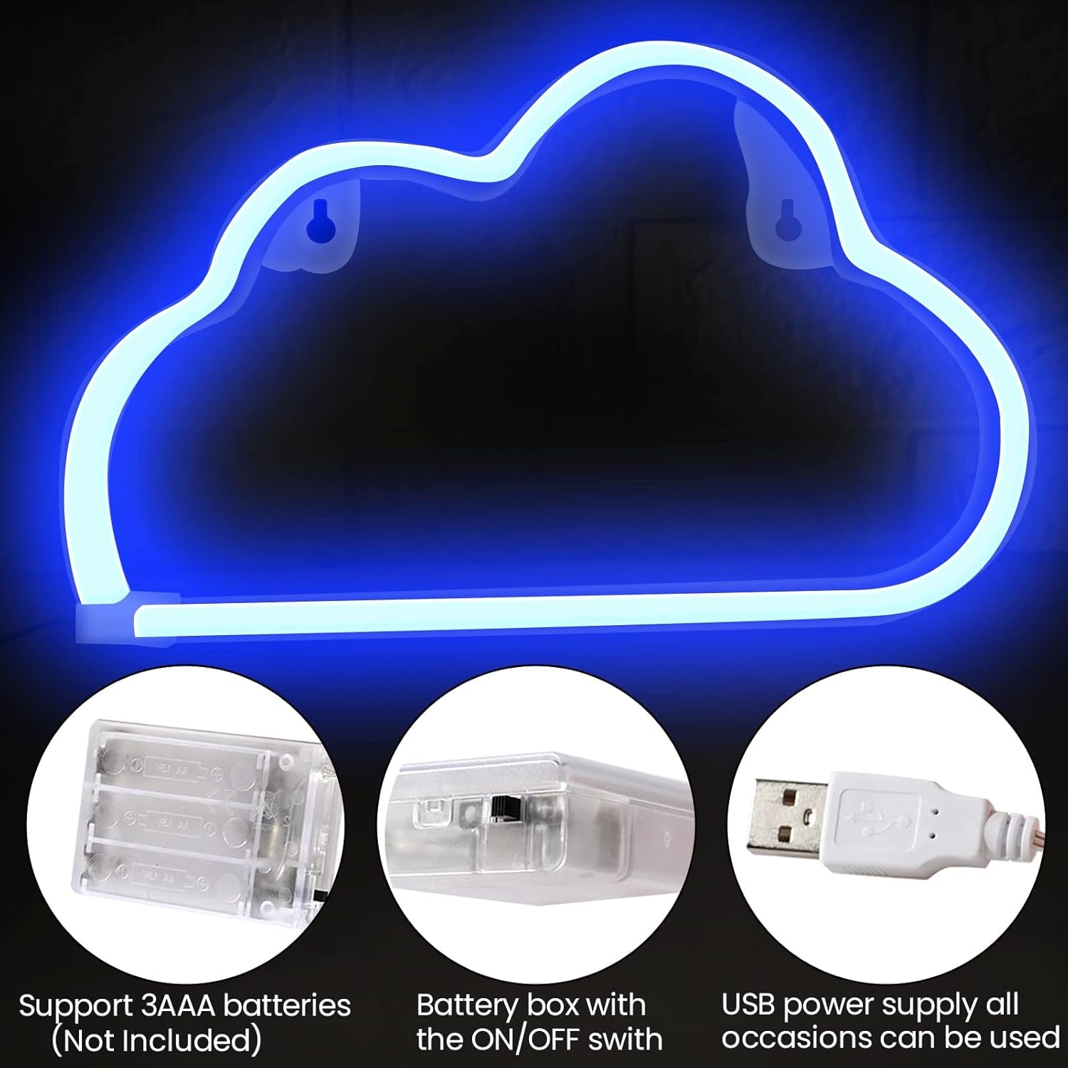 Cloud Led Light Led Light Sign,Cloud Neon Signs Blue Neon Signs for Bedroom Light up Sign Gothic Bedroom Decor Light up Signs for Wall Decor