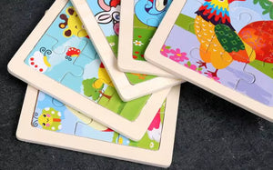 4Pcs/Lot 3D Wooden Jigsaw Puzzles for Children Kids Toys Cartoon Animal/Traffic Puzzles Baby Educational Puzles Wholesale GYH