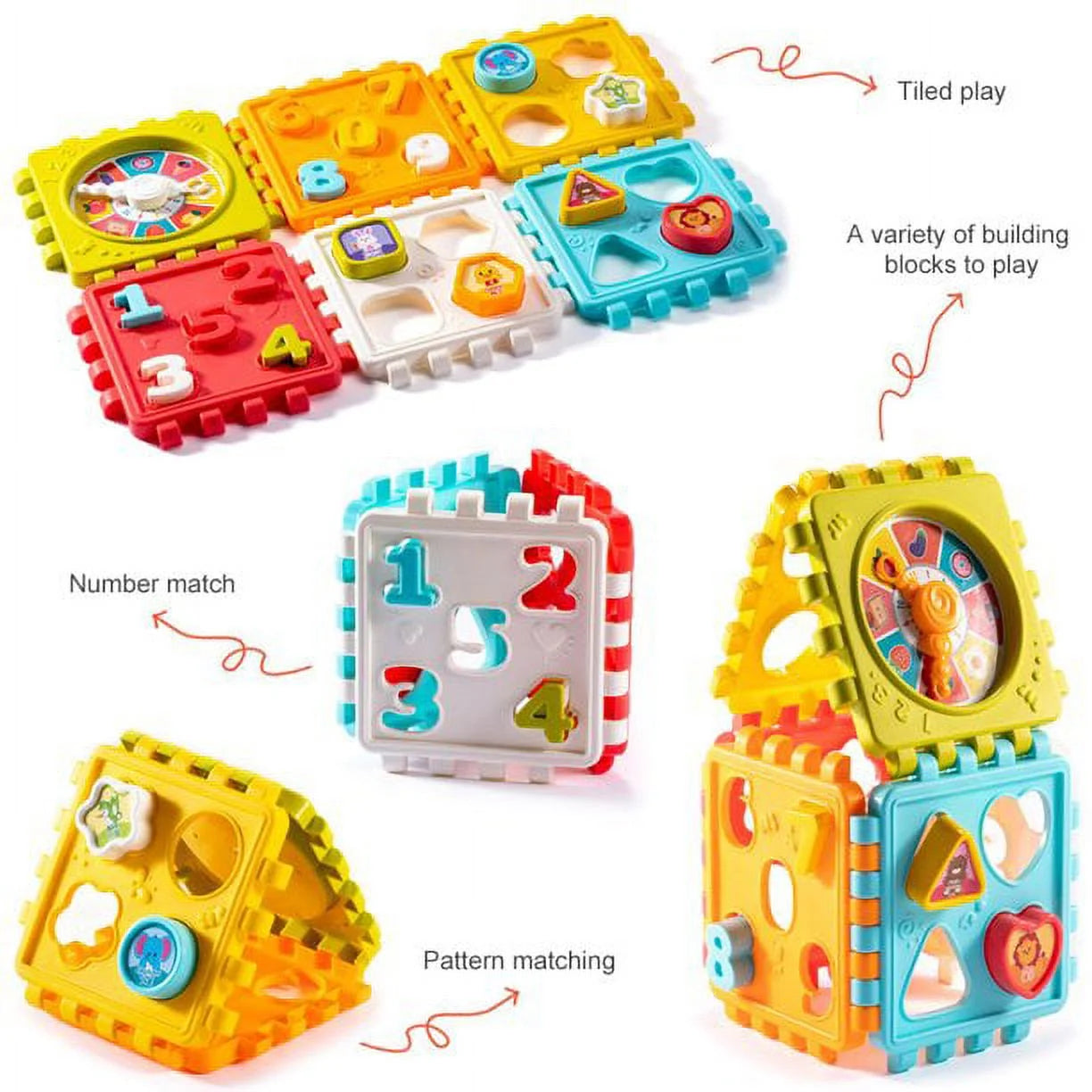 6-In-1 Activity Cube, Baby Educational Musical Toy, Early Development Learning Toys with 6 Different Activities, Best Gift for Babies