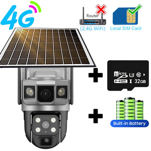 12MP 4G CCTV Solar Camera Outdoor Surveillance Security Camera External 6K Wifi IP Security Camara Vigilancia Outdoor for Home