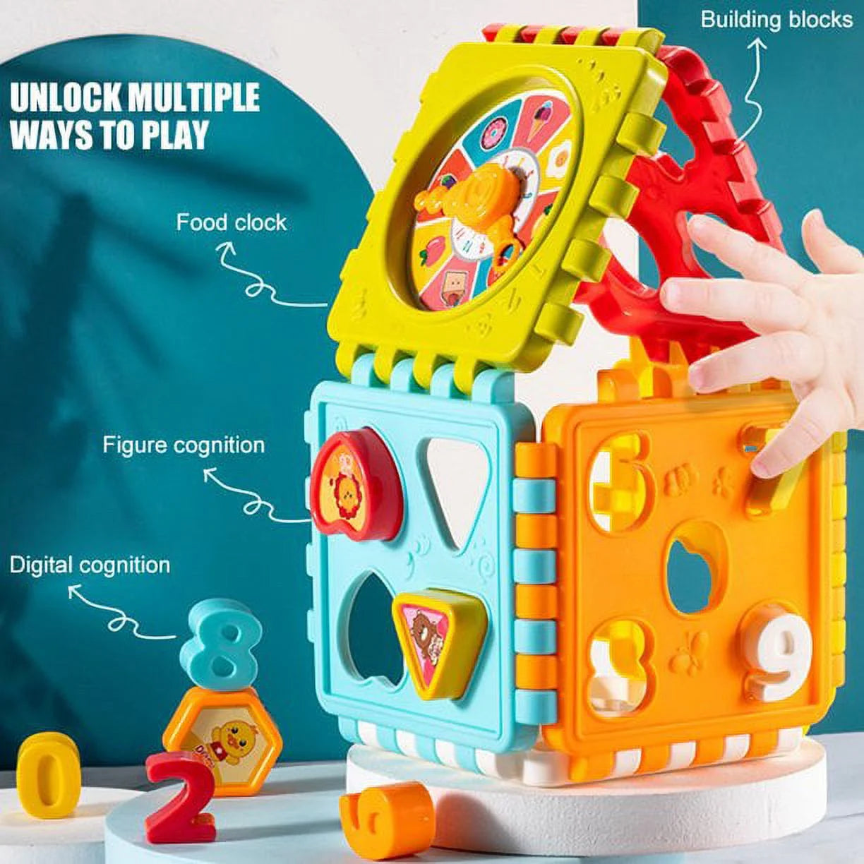 6-In-1 Activity Cube, Baby Educational Musical Toy, Early Development Learning Toys with 6 Different Activities, Best Gift for Babies
