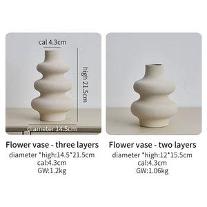 Nordic Style Ceramic Vase Decoration White Vase Modern Home Decoration Flower Pot Vase Decoration Home Living Room Decoration